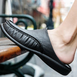 Niulatu Men Loafers Slip On Casual Walking Shoes Designer Men Half Slippers Comfortable Soft Slippers Size DJSE