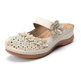 Niulatu Women Fashion Sandals Flat Ladies Flower Sandals Comfortable Female Soft Bottom Shoes Leisure ladies Hollow Out Light Footwear DJSE