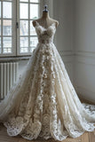 Niulatu A-Line V-Neck Lace Tulle Long Prom Dress Wedding dress HZ1108