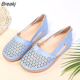Niulatu Women's Flat Shoes Wedge Sandals New Hollow Breathable Summer Casual Shoes for Woman Retro Plus Size Comfortable Walking Shoes DJSE
