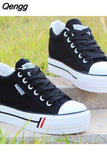 Niulatu Women Inner Height Increasing Canvas Wedge Shoes Trainers Female Sneakers Woman Casual Thick Bottom Sneaker Tennis DJSE