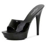 Niulatu Color Woman Wedding Shoes Sandals Nightclub Sexy High Heels 13cm Slides Slippers Heels Waterproof Sandal Summer Pumps DJSE