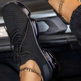 Niulatu to college 2025 Women Lace Up Mesh Sneaker Woman Breathable Vulcanized Women's Casual Flat Ladies Comfort Female Tennis Shoes Plus Size DJSE