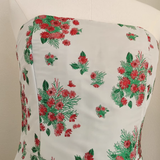 Niulatu A line Strapless Sleeveless Red Floral Party Dress Short Birthday Dresses SD352