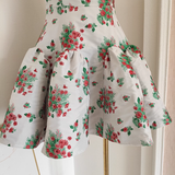 Niulatu A line Strapless Sleeveless Red Floral Party Dress Short Birthday Dresses SD352