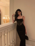 Sexy Mermaid Spaghetti Straps Black 18th Birthday Dress Party Gown Birthday Outfits Birthday Dress Ideas For Women HZ1214