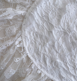 Niulatu A Line Spaghetti Strap Tiered Pearl White Lace Party Dress Evening Dress HZ0113