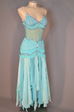 Niulatu Chiffon Sequins Beaded Evening Dress Spaghetti Straps Party Dress HZ1007