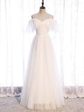 Niulatu white sweetheart long prom dress white formal dress HZ1110