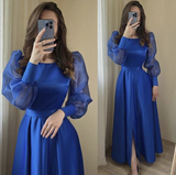 Niulatu Blue Evening Dresses Prom Gowns Formal Women Dress HZ1007