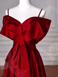 Niulatu Satin Off The Shoulder Prom Dress Bow A Line Evening Dress HZ1007
