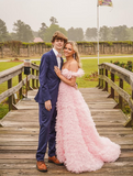 Niulatu Tulle Ruffled Gown Tulle Prom Dress Corset Tulle Evening Dress HZ1007