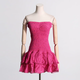 Niulatu Sheath Strapless Blue Lace Vacation Dress Short Birthday Dresses SD173