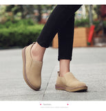Niulatu To School 2025 New Spring Women Flats Sneakers Suede Leather Round Toe Shoes Casual Shoes Women Slip On Flat Loafers Jazz Oxford DJSE