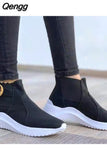 Niulatu Women Sneakers Trainers Platform Shoes Slip On Woman Buckle Zapatos De Mujer Ladies Vulcanize Big Size DJSE