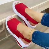 Niulatu Women Shoes Summer 2025 Breathable Wedges Sneakers Shoes Women Plus Size Shoes Women Trainers Flat Vulcanize Shoes Sport Sandals DJSE