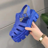 Niulatu New brand Fashion Shoes Women Thick Heel Platform PU Leather Sandals For Woman 2025 Outdoor Ins Casual Footwear heels DJSE