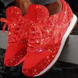 Niulatu Women's Sneakers Flat Vulcanized Shoes Woman Lace up Bling Ladies Platform Female Casual Fashion Spring Women Footwear DJSE