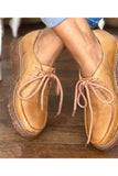 Niulatu Vegan Leather Lace Up Flat Shoes DJSE