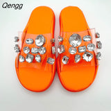 Niulatu Slippers Women Large Size Transparent Flat Casual Mules Non-slip Outdoor Walking Beach Ladies Open Toe Shoes DJSE