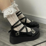Niulatu Lolita Shoes JK Uniform Platform Shoes Japanese School Uniform High Heels Cute Mary Jane College Girls Shoes 2025 Women Shoe DJSE