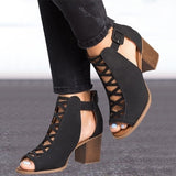 Niulatu Women's Fashion 2025 New Arrival Summer Fashion Solid Color Hollow Out Open Toe Width High Heel Sandals Sexy Casual Dress Shoes DJSE