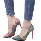 Niulatu 34-42 2025 Spell Color Women Pump High Heels Single Shoes Female Summer Patent Leather Wedding Party Woman Gladiator DJSE