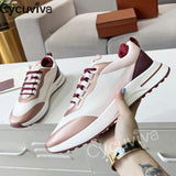 Niulatu Walk Sneakers Male Lace Up Platform Flat Casual Shoes For Men Thick Sole Patchwork Runner Men's Shoes DJSE