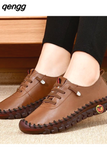 Niulatu Autumn Casual Women Shoes Platform Loafers 2025 Lace Up Leather Flats Slip-On Mom Shoe Mujer Zapatos Chaussure Femme DJSE