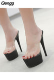 Niulatu sexy women's shoes waterproof platform Roman fish mouth lady super high heel slippers fashion casual sandals DJSE