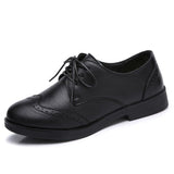Niulatu Women Brogue Shoes Platform Autumn Patent Leather Black Casual Flats Lady Derby Classic Varnish Oxfords Female Footwear DJSE