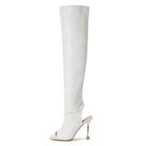 Niulatu Thigh Boots Women Peep Toe Thin High Heels Sexy Party Woman Shoes Fashion Slim Autumn Over The Knee Boots Female DJSE