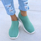 Niulatu Women's Sneakers Vulcanized Shoes Breathable Mesh Platform Sneakers Women Slip On Ladies Casual Shoes Woman Flats Plus Size 43 DJSE