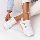 Niulatu Women Summer Shoes 2025 Spoorts Shoes Women Lace Up Wedge Sports Sneakers Vulcanized Platform Casual Shoes Flats Shoes DJSE