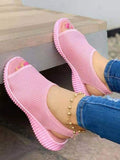 Niulatu Women Summer Shoes 2025 Mesh Fish Platform Sandals Women's Closed Toe Wedge Sandals Ladies Light Casual Shoes Zapatillas Muje DJSE