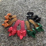 Niulatu Women Sandals Mule high heels Slippers Sandals flip flops Pointed toe Strappy Ladies Slides Dress Party shoes DJSE