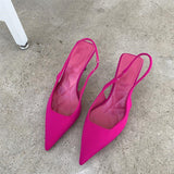 Niulatu Heels 2025 Summer Suit Comfort Shoes For Women Sandals Female Purple New Girls Low Pointed High Black Big Large Size DJSE