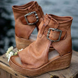 Niulatu Women Sandals Casual Wedge Heels Sandals With Platform Chaussure Femme Retro Summer Shoes For Women High Heels Sandalias Mujer DJSE