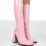 Niulatu Women Platform Thigh Boots Pink Black Party Shoes Plus Size Patent Leather Ytmtloy Knee High Botines De Mujer Sexy DJSE
