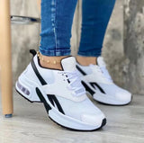 Niulatu Women's Fashion Casual Shoes Solid Color Lace Up Sneakers Mesh Breathable Plus Size Platform Shoes Zapatillas De Mujer DJSE