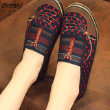 Niulatu Women Flats Shoes Autumn Retro Female Sneakers Old Beijing Cloth Shoes Mujer Slip-On Breathable Lazy Mom Shoes Zapatillas Mujer DJSE