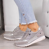 Niulatu Thick Bottom Sneakers For Women Wedge Sneakers Breathable Light Weight Sequined Shake Vulcanized Shoes Fashion Girls 2025 DJSE