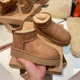 Niulatu Wool Comprehensive Anti-skid Snow Boots Women's Mini Short Boots Warm Winter Thickened Women's Shoes Botas Mujer DJSE