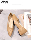 Niulatu Fashion Low Heel Shoes for Women 2025 Casual Comfortable Slip-on Shoes Elegant Pumps Ladies Chunky Heels Office Shoes DJSE
