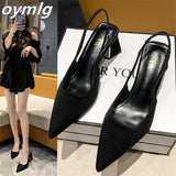 Niulatu sandals female fairy style summer2025new all-match medium heel buckle thick heel temperament women shoes high heel DJSE