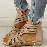 Niulatu Women Shoes Sandals Summer Low Heel Shoes PU Leather Gladiator Luxury Shoes Women Designers Zapatos De Mujer E14 DJSE