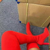 Niulatu Heels Shoes Female Thin Heel Ankle Women Boots Women Sock Boots Sexy Knitting Stretch Boots Botas Zapatos Mujer 2025 DJSE