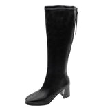 Niulatu Women Pumps Motorcycle Boots Lady Designer Knee-High Fashion Super High Heels Zipper Shoes Warm Snow Mujer Botas DJSE