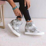 Niulatu Women's Wedge Sneaker Vulcanize Shoes Fashion Zip Leopard Increase Within Zapatos De Mujer New Fashion for Girl DJSE