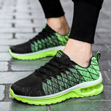 Niulatu Trendy Black Green Air Sneakers Men Shoes Non Slip Air Cushion Trainers Men Couple Flying Weaven Men Casual Sneakers DJSE